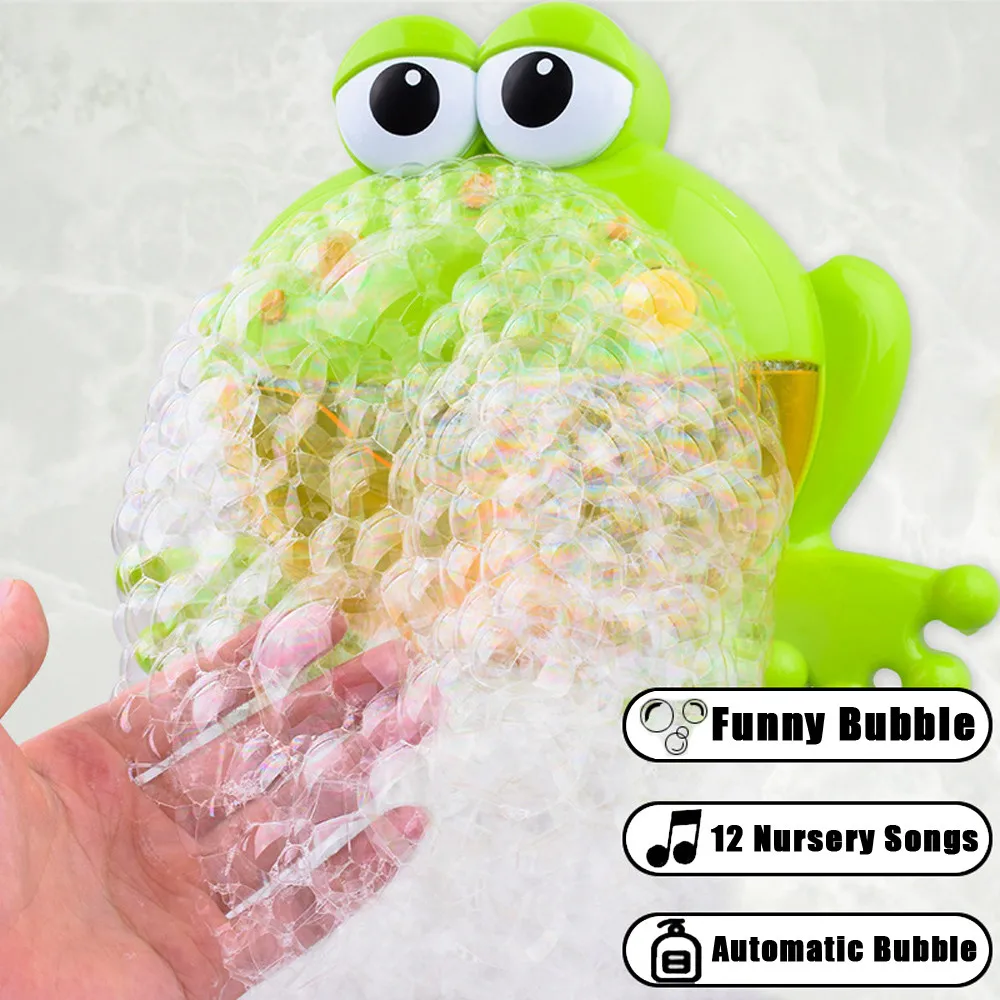 Baby Bath Toys Bubble Big Frogs Toys For Children Funny Bath Music Bubble Maker - £17.68 GBP