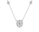 Gift for Women Wife Mom, 925 Sterling Silver Heartbeat Necklace Cubic Zi... - $28.76