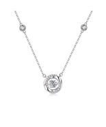 Gift for Women Wife Mom, 925 Sterling Silver Heartbeat Necklace Cubic Zi... - £23.06 GBP