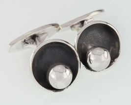 Karl Gustav Hansen Sterling Silver Antiqued Modernist Cufflinks Gorgeous! - £316.53 GBP