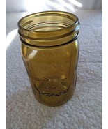 Vintage Jardin Amber Yellow Mason Jar 24 oz. - £14.69 GBP
