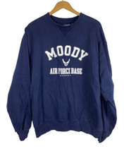 Moody Air Force Base Sweatshirt Large Knit Crewneck Pullover Blue Mens W... - $93.19