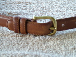 Pre-Loved COACH British Tan Leather Belt with Solid Brass Buckle SZ 32 - $18.00