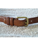 Pre-Loved COACH British Tan Leather Belt with Solid Brass Buckle SZ 32 - £14.07 GBP