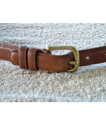 Pre-Loved COACH British Tan Leather Belt with Solid Brass Buckle SZ 32 - £14.04 GBP