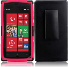 [GTE Zone] for Nokia Lumia 928 Side Stand with Holster - Black+Hot Pink - £0.80 GBP