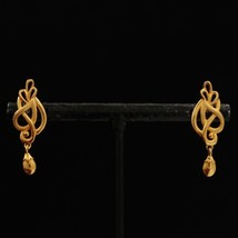 22cts print solid gold 2.5cm dangle earrings spinster gift fashionable j... - £608.97 GBP