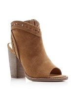 Dolce Vita Natasha Women SIZE 7.5 Tan Suede Peep Toe Block Heel Ankle Bo... - $350.24 MXN