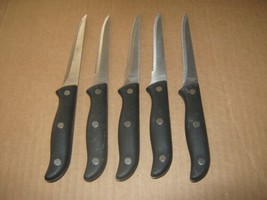 5 Full Tang 3 Rivet Stainless Serrated Edge STEAK KNIFE Set Knives - $4.44