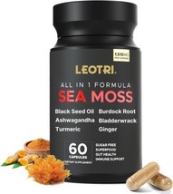 Sea Moss Black Seed Oil Ashwagandha Ginger Gut Health Superfood Capsules - £18.24 GBP