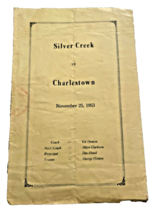 Program Basketball 1953 Silver Creek vs Charlestown Indiana 11/25/53 IN ... - $12.97
