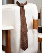 Vintage 1980s Rhodes Silk Tie Garcini Collection Diamond Pattern 54x3&quot; - $31.49