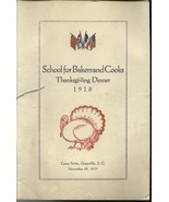 School Bakers Cooks Thanksgiving Dinner WWI 1918 PROGRAM ROSTER Camp Sevier - $59,352.08 MXN
