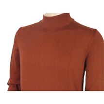 Men's Sweater Knit By BRANGO Turkey Mock Neck Cotton Blend 21050 Brick image 9