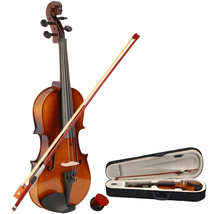 New 1/2 Acoustic Violin Case Bow Rosin Natural - $79.99