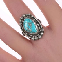 sz9 Vintage Navajo silver and turquoise ring - £69.19 GBP