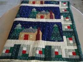 Beautiful Hand Crafted Cabin In The Woods Quilt - 1996 - Vgc - Beautiful Quilt - £118.69 GBP
