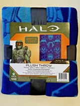 HALO Plush Throw Soft &amp; Cozy 40&quot; x 50&quot; Blue -  New - £11.15 GBP