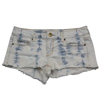 American Eagle Shorts Womens 4 Blue Cuff Off Low Rise Cotton Zip Acid Wa... - £16.10 GBP