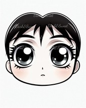 Cute Big Eyed Chibi Anime Faces Clip Art- 10 High Quality JPGs/ Digital ... - £1.31 GBP
