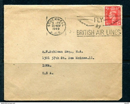 Great Britain 1949 Cover Revenue British Airlines Stockwell 11482 - $9.90