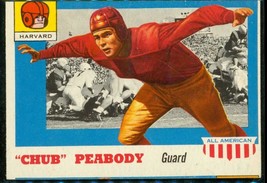 Vintage Football Card 1955 Topps All American #72 Chub Peabody Harvard Guard - £8.59 GBP