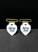 Set 2 Barbie Doll Metal Heart Clothing Suspender Clips Repurpose Sewing ... - $9.54