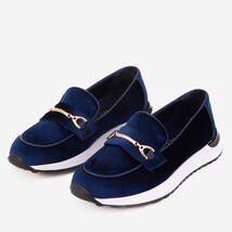The Milan Navy Blue Leather Women Sneaker image 5