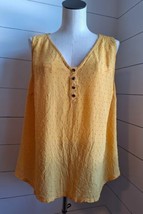 Candies Women&#39;s 2X Mustard/Yellow Tank Top/ w/Faux Buttons Made To Sparkle NWT - £10.11 GBP