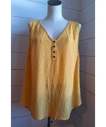 Candies Women&#39;s 2X Mustard/Yellow Tank Top/ w/Faux Buttons Made To Spark... - £10.11 GBP