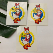 Vintage Disney Daisy Duck Vinyl Decal Stickers Lot of 3 Yellow Pink 80s - £11.59 GBP