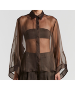 Lightweight silk organza oversized shirt.Womens Silk Shirt. Sheer Silk s... - $210.00