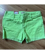 SO Girls Size 12 Denim Jean Neon Kiwi Shorts Adjustable Waist NWT - $228.47 MXN