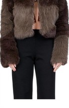 House Of Sunny gaia patchwork faux fur jacket in Earth - size UK 12/8 - £93.15 GBP