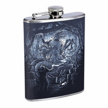 Monster Attack Alien Em1 Flask 8oz Stainless Steel Hip Drinking Whiskey - £11.72 GBP