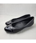 Women Crocs Black Flats Slip On Polished Toe Vented Sandals Size 10 - $256.30 MXN