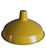 Vintage Yellow and White 15.5&quot; Round Metal Industrial Pendant Light Shade - £18.33 GBP