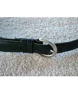 Pre-Loved COACH Black Leather Belt with Nickel Buckle SZ MED - £14.07 GBP