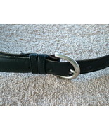Pre-Loved COACH Black Leather Belt with Nickel Buckle SZ MED - $18.00