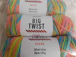 Big Twist Value lot of 3 Happy Rainbow  Dye Lot 458611 - £12.50 GBP
