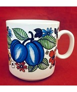 Bavaria porcelain coffee tea off mug cup decorated with Blue plums and f... - £6.84 GBP