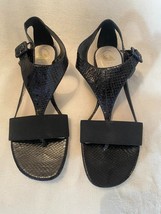 EUC Delman Black Snakeskin Sandals Size 7.5 - £50.61 GBP
