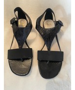 EUC Delman Black Snakeskin Sandals Size 7.5 - £50.84 GBP