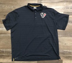 Nike On Field Houston Texans Mens 3XL Blue Short Sleeve Polo Shirt NFL - $16.67