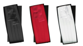 Premium Silk Tuxedo Cummerbund and Self Tie Bow Tie Set - £66.95 GBP