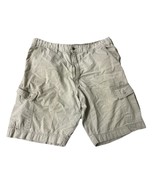 Levis Signature Cargo Shorts Baggy Beige Mens 38 Casual Faded Distressed - $20.10 CAD