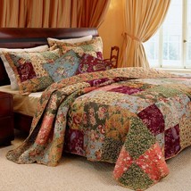 King 100% Cotton Floral Paisley Quilt Set w/ 2 Shams & 2 Pillows - $6,678.71 MXN