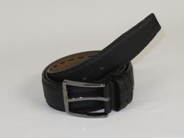 Men Genuine Leather Belt PIERO ROSSI Turkey Full Grain Hand Stitch 301 Black image 5