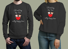 cat and dog nap time is my happy hours Unisex Sweatshirt - £26.68 GBP