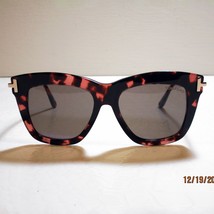 Tom Ford Dasha TF822 52E Sunglasses Women&#39;s Chunky Square Pink Havana + ... - $291.40 CAD